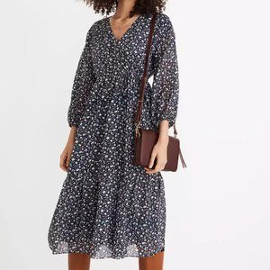 NWT Madewell Tie Waist Midi Dress in Harvest Vine sz XS